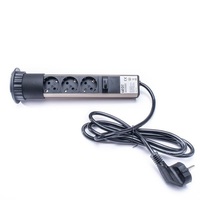TOO PPS-301-3C IP20, 3x 2P+F, króm asztalba süllyeszthető elosztó (Újszerű)