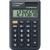 CTIFREE CT-200N mini fekete számológép, 62x96mm, 8 számjegy, dual power