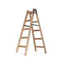 DRABEST STANDARD 2x5 lépcsős fa létra, összecsukható, EN 131