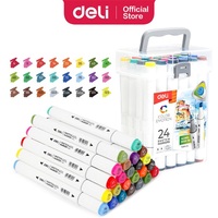 Deli Color Emotion 24 darabos kétvégű háromszögletű sketch marker készlet