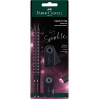 Faber-Castell Sparkle Midnight B 4 db háromszögletű fekete/rózsa grafitceruza szett