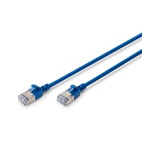 DIGITUS Cat.6A F/FTP LSZH 0,5m kék slim patch kábel