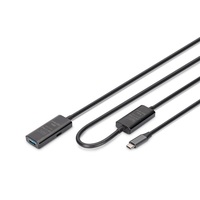 DIGITUS DA-73111 SuperSpeed Aktív USB-A 3.2 Gen1 USB type-C hosszabbító kábel 10m