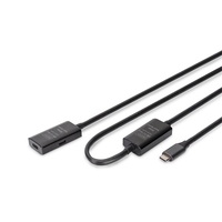 DIGITUS DA-73109 SuperSpeed Aktív USB 3.2 Gen2 type-C hosszabbító kábel 10m