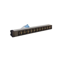 Legrand 646815 19"/1U PDU elosztósor 16A 12xC13 reteszelhető aljzat ipari-3P+N+F 3m csatlakozódugóval