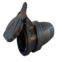 Anco 321639 fedéllel, 16A , 250V, IP44, fekete földelt gumi dugalj