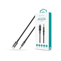 Devia ST111943 iPure Series Woven 1m AUX 3,5mm jack - Type-C fekete audio kábel Devia ST111943 iPure Series Woven 1m AUX 3,5mm jack - Type-C fekete audio kábel