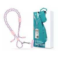 Devia ST124998 Cable Pro5 Woven 1,6m 27W PD Type-C - Lightning pink adat- és töltőkábel + nyakpánt Devia ST124998 Cable Pro5 Woven 1,6m 27W PD Type-C - Lightning pink adat- és töltőkábel + nyakpánt