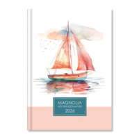 Period Magnólia Sailboat 2026 B6 napi beosztású női tervező határidőnapló Period Magnólia Sailboat 2026 B6 napi beosztású női tervező határidőnapló