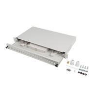 Lanberg FOP1-24SS-LDS 19" 1U 24xSC simplex vagy 24xLC duplex szürke kihúzható optikai üres patch panel