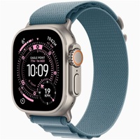 Apple Watch Ultra 3 Cellular (49mm) natúr titánium tok, világoskék M alpesi pánt okosóra Apple Watch Ultra 3 Cellular (49mm) natúr titánium tok, világoskék M alpesi pánt okosóra