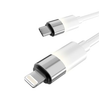 AVAX CB314 GLOWY 1m 27W USB-C - Lightning fehér gyorstöltő kábel