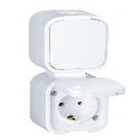 Anco Hydra+ csapófedéllel , IP54, vertikális, fehér falonkivüli kültéri 2-es földelt dugaszolóaljzat Anco Hydra+ csapófedéllel , IP54, vertikális, fehér falonkivüli kültéri 2-es földelt dugaszolóaljzat