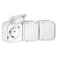 Anco Hydra+ csapófedéllel , IP54, fehér falonkivüli kültéri 3-es földelt dugaszolóaljzat Anco Hydra+ csapófedéllel , IP54, fehér falonkivüli kültéri 3-es földelt dugaszolóaljzat