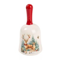 IRIS kerámia csengő, szarvasok fenyőfáknál 7 x 13 cm IRIS kerámia csengő, szarvasok fenyőfáknál 7 x 13 cm