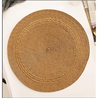 IRIS műanyag alátét, kerek, zsinórfonás, barna 38 cm