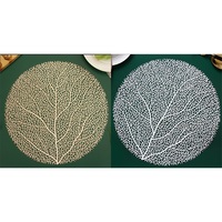 IRIS műanyag alátét, kerek, fa, arany vagy ezüst 38 cm