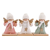 IRIS textil angyal, fa talpon, 2 gombbal, 3 féle 20 x 13 cm IRIS textil angyal, fa talpon, 2 gombbal, 3 féle 20 x 13 cm