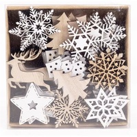 IRIS fa karácsonyi dekor szettben, 72 darabos, natúr és fehér 4 cm IRIS fa karácsonyi dekor szettben, 72 darabos, natúr és fehér 4 cm