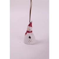 IRIS kerámia csengő hóember, mikulás sapkában, fehér 12 cm IRIS kerámia csengő hóember, mikulás sapkában, fehér 12 cm