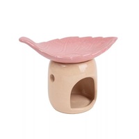 IRIS kerámia olajmécses, levél alakú tálkával, rózsaszín 17 cm IRIS kerámia olajmécses, levél alakú tálkával, rózsaszín 17 cm