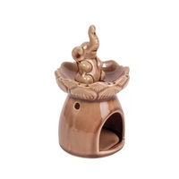 IRIS kerámia olajmécses, elefántos, világos barna 16 cm IRIS kerámia olajmécses, elefántos, világos barna 16 cm