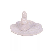 IRIS kerámia füstölő tartó, buddha, fehér 10,5 cm IRIS kerámia füstölő tartó, buddha, fehér 10,5 cm