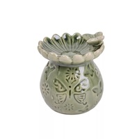 IRIS kerámia olajmécses, lepke mintás, lepkével, zöld 10 cm IRIS kerámia olajmécses, lepke mintás, lepkével, zöld 10 cm