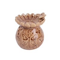 IRIS kerámia olajmécses, lepke mintás, lepkével, világos barna 10 cm IRIS kerámia olajmécses, lepke mintás, lepkével, világos barna 10 cm