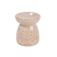 IRIS kerámia olajmécses, szív leveles fa mintával, beige 8 cm IRIS kerámia olajmécses, szív leveles fa mintával, beige 8 cm
