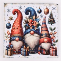 IRIS műanyag tálca, négyszögletű, karácsonyi dekoráció, manók csomagokkal mintás 30 x 2 cm