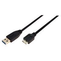 LogiLink CU0037 USB 3.0 A->B x2 apa Micro 0.6 m csatlakozó kábel